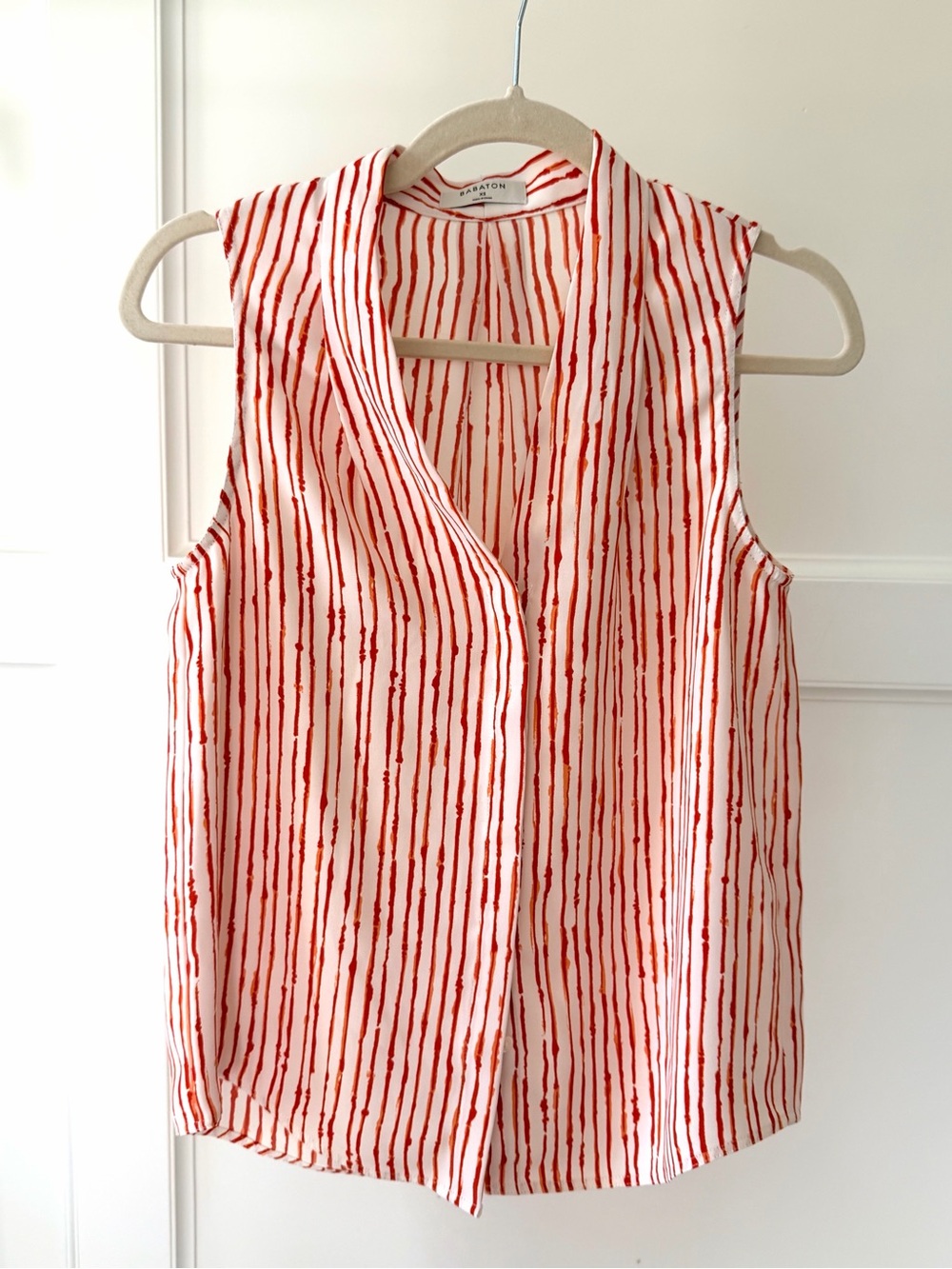 BABATON by Aritzia sleeveless blouse Coral Red